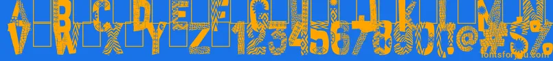 Czcionka African Style – pomarańczowe czcionki na niebieskim tle
