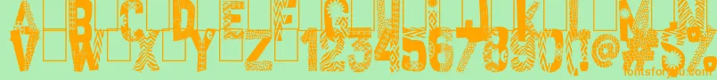 African Style Font – Orange Fonts on Green Background
