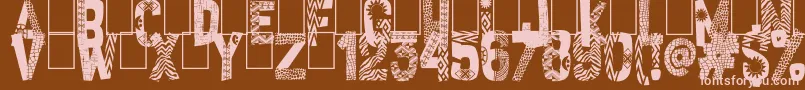 フォントAfrican Style – 茶色の背景にピンクのフォント