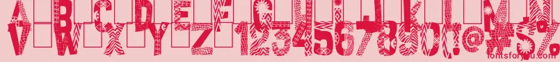 African Style Font – Red Fonts on Pink Background