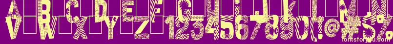 Fonte African Style – fontes amarelas em um fundo roxo