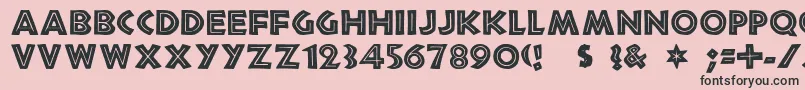 フォントafrican – ピンクの背景に黒い文字