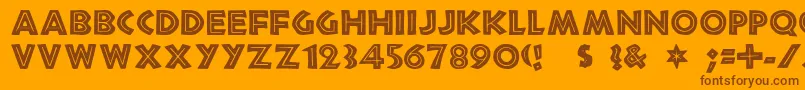 african-Schriftart – Braune Schriften auf orangefarbenem Hintergrund