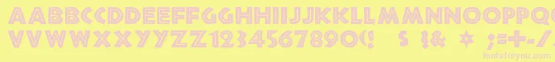 african Font – Pink Fonts on Yellow Background