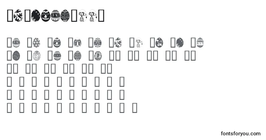 Schriftart AfricanEggs (118826) – Alphabet, Zahlen, spezielle Symbole