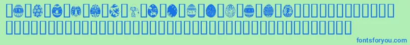 AfricanEggs-Schriftart – Blaue Schriften auf grünem Hintergrund