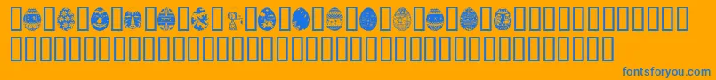 Police AfricanEggs – polices bleues sur fond orange