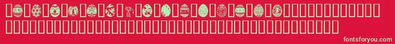 AfricanEggs Font – Green Fonts on Red Background