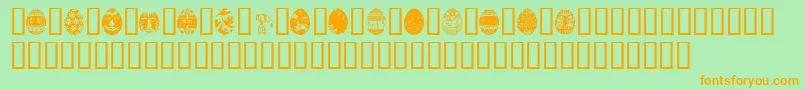 AfricanEggs Font – Orange Fonts on Green Background