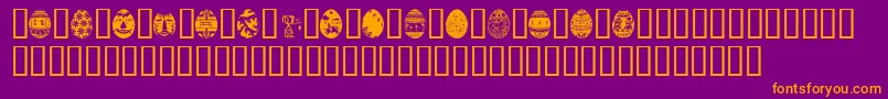 AfricanEggs-Schriftart – Orangefarbene Schriften auf violettem Hintergrund
