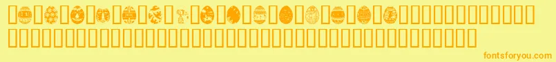 AfricanEggs-Schriftart – Orangefarbene Schriften auf gelbem Hintergrund