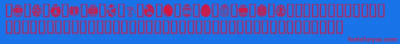 AfricanEggs Font – Red Fonts on Blue Background