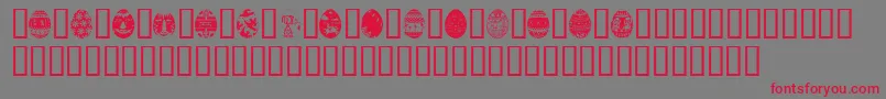 フォントAfricanEggs – 赤い文字の灰色の背景