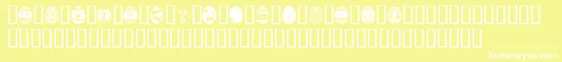 AfricanEggs-Schriftart – Weiße Schriften auf gelbem Hintergrund