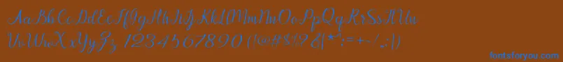 Czcionka Afrile script – niebieskie czcionki na brązowym tle
