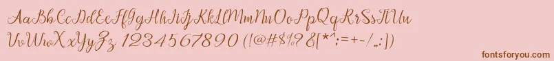 Police Afrile script – polices brunes sur fond rose