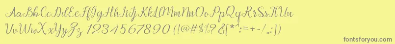 Шрифт Afrile script – серые шрифты на жёлтом фоне
