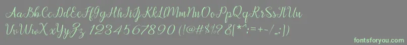 Шрифт Afrile script – зелёные шрифты на сером фоне