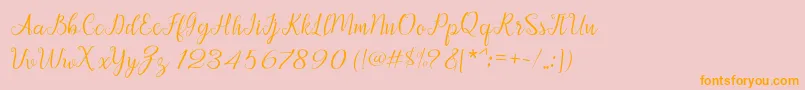 Afrile script Font – Orange Fonts on Pink Background