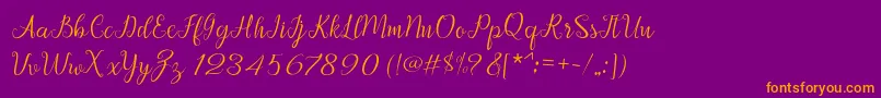 Afrile script Font – Orange Fonts on Purple Background