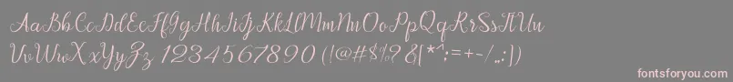 Afrile script-Schriftart – Rosa Schriften auf grauem Hintergrund