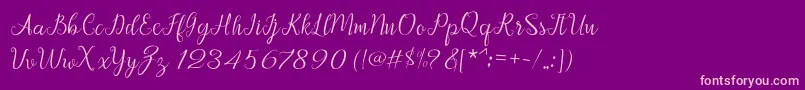 Afrile script-Schriftart – Rosa Schriften auf violettem Hintergrund