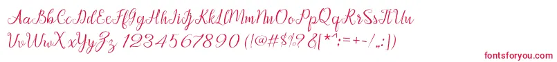 Afrile script-Schriftart – Rote Schriften auf weißem Hintergrund