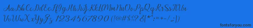 Afrile script Font – Black Fonts on Blue Background