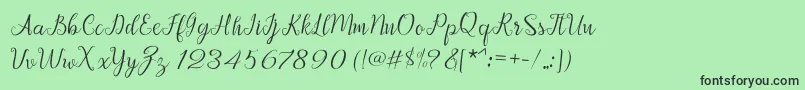 Afrile script Font – Black Fonts on Green Background