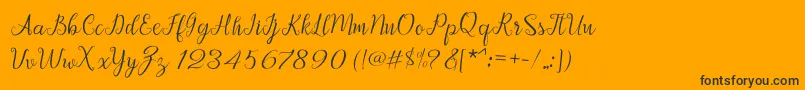 Afrile script Font – Black Fonts on Orange Background