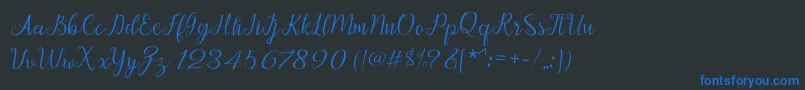 Afrile script Font – Blue Fonts on Black Background