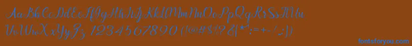 Afrile script Font – Blue Fonts on Brown Background