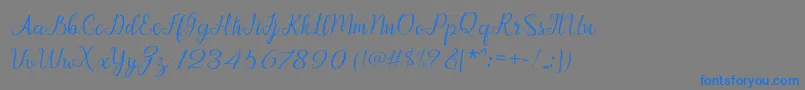 Afrile script Font – Blue Fonts on Gray Background