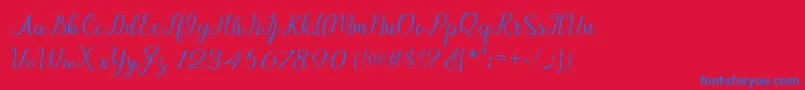 Afrile script Font – Blue Fonts on Red Background