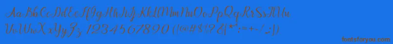 Afrile script Font – Brown Fonts on Blue Background