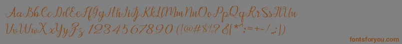 Afrile script Font – Brown Fonts on Gray Background