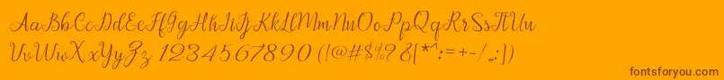 Afrile script Font – Brown Fonts on Orange Background