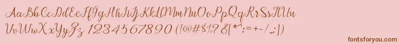 Afrile script Font – Brown Fonts on Pink Background
