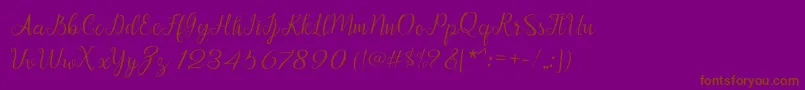 Afrile script Font – Brown Fonts on Purple Background