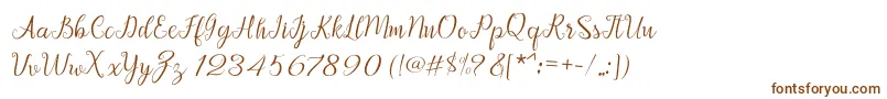 Czcionka Afrile script – brązowe czcionki na białym tle