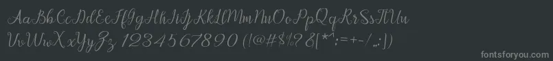 Afrile script Font – Gray Fonts on Black Background
