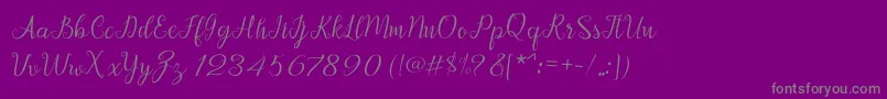 Afrile script Font – Gray Fonts on Purple Background