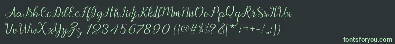 Afrile script Font – Green Fonts on Black Background