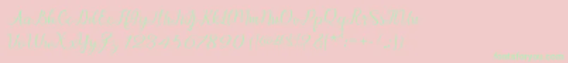 Afrile script Font – Green Fonts on Pink Background