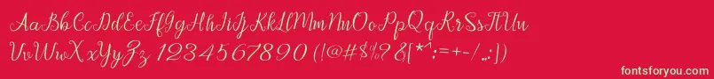 Afrile script Font – Green Fonts on Red Background