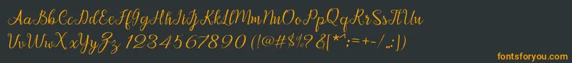 Afrile script Font – Orange Fonts on Black Background