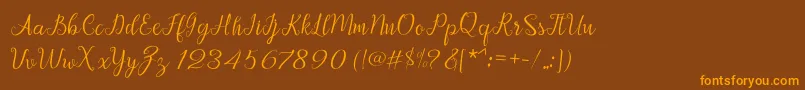 Afrile script Font – Orange Fonts on Brown Background