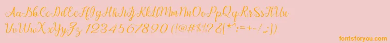 Afrile script Font – Orange Fonts on Pink Background