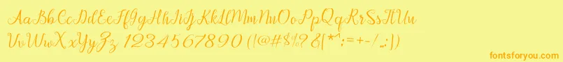 Afrile script Font – Orange Fonts on Yellow Background