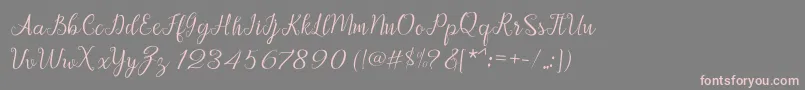 Afrile script Font – Pink Fonts on Gray Background